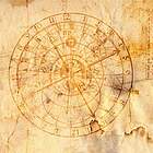 Gammelt astrologisk horoskop som illustration til horoskoper, stjernetegn og astrologi i hverdagen