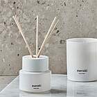 Meraki Fresh Linen duftspreder med duftpinde i hvid beholder