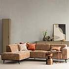 Statement venstrevendt hjørnesofa i taupe velour-chenille